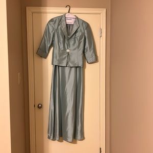 2 piece beaded formal, size 14p, worn once, dry cleaned with no defects.